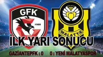 Gaziantep FK - ÖK Yeni Malatyaspor İlk yarı sonucu 