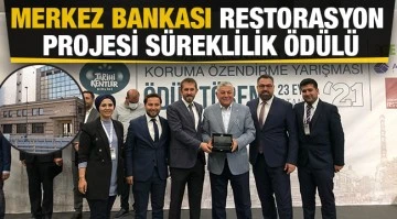 Merkez Bankası Restorasyon Projesi süreklilik ödülü