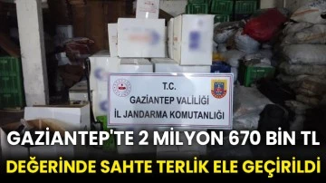 Gaziantep'te 2 milyon 670 bin TL değerinde sahte terlik ele geçirildi