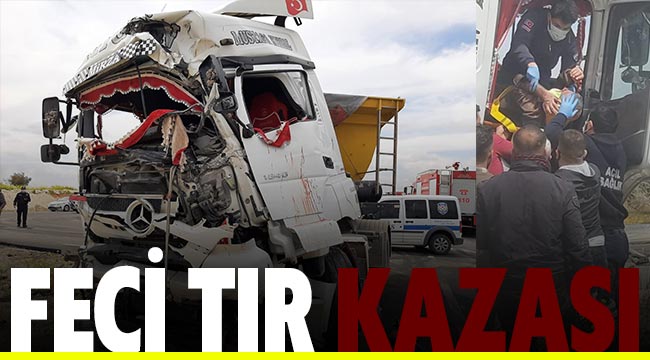 Gaziantep’te 2 tır çarpıştı: 2 yaralı
