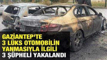 Gaziantep'te 3 lüks otomobilin yanmasıyla ilgili 3 şüpheli yakalandı
