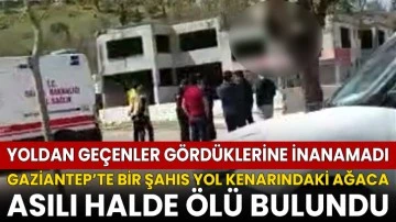 Gaziantep&rsquo;te bir şahıs, yol kenarındaki ağaca asılı halde &ouml;l&uuml; bulundu  