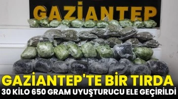 Gaziantep'te bir tırda 30 kilo 650 gram uyuşturucu ele geçirildi