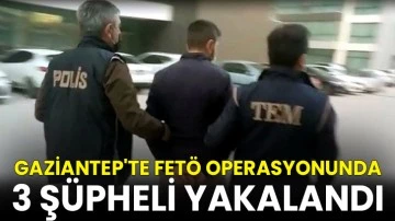 Gaziantep'te FETÖ operasyonunda 3 şüpheli yakalandı