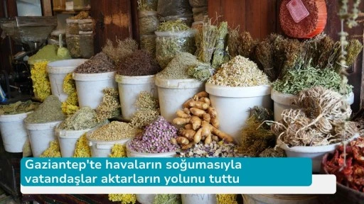 Gaziantep'te havaların soğumasıyla vatandaşlar aktarların yolunu tuttu