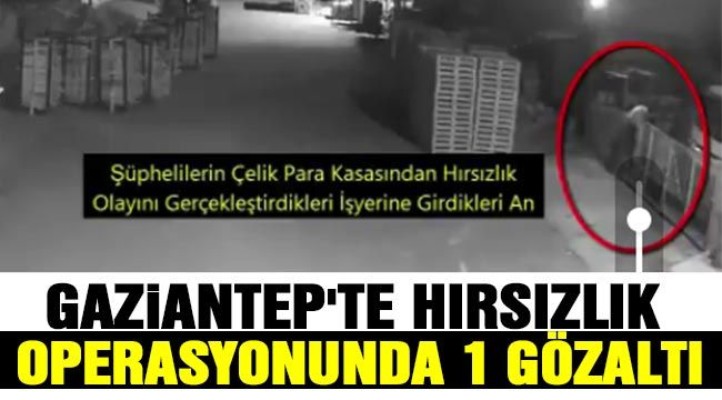 Gaziantep'te hırsızlık operasyonunda 1 gözaltı