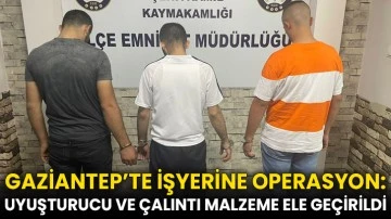 Gaziantep’te işyerine operasyon: Uyuşturucu, silah ve çalıntı motosiklet ele geçirildi
