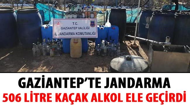 Gaziantep’te jandarma 506 litre kaçak alkol ele geçirdi 