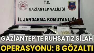 Gaziantep'te ruhsatız silah operasyonu: 8 gözaltı