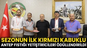 Gaziantep'te sezonun ilk kırmızı kabuklu Antep fıstığı yetiştiricileri ödüllendirildi