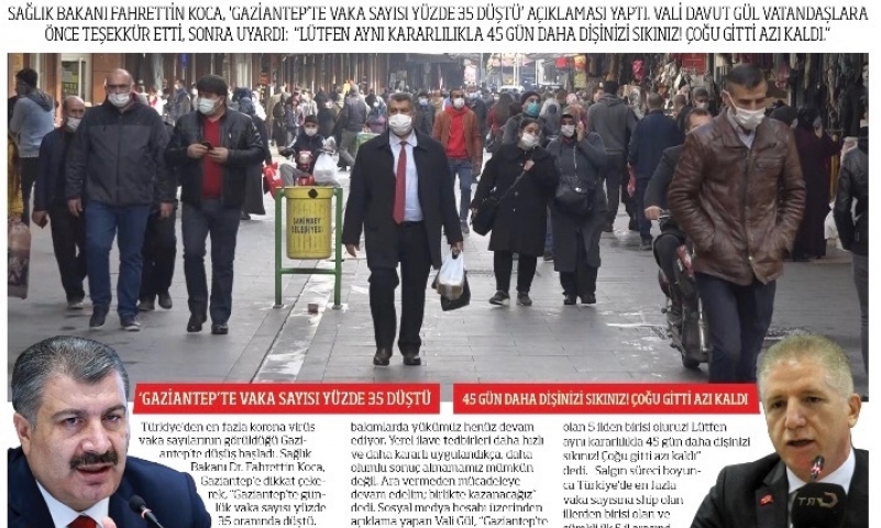 Gaziantep Valisi Davut Gül'den uyarı: Sakın gevşemeyin