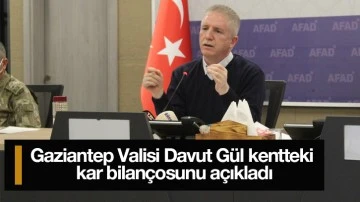 Gaziantep Valisi Davut Gül kentteki kar bilançosunu açıkladı
