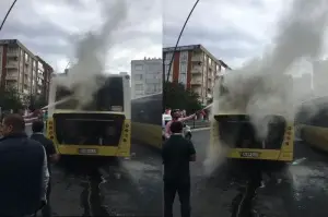 Gaziosmanpaşa’da İETT otobüsünde yangın çıktı