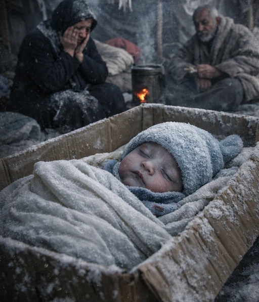 Gazze'de aşırı soğuk nedeniyle 12 g&uuml;nl&uuml;k bir bebek hayatını kaybetti