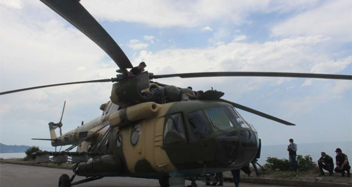 Giresun'a zorunlu iniş yapan askeri helikopter arızası giderilerek havalandı