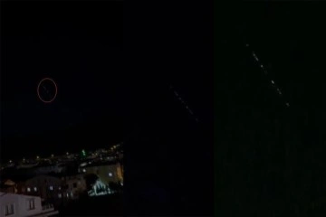 Gökyüzünde beliren sıralı ışık merak uyandırdı