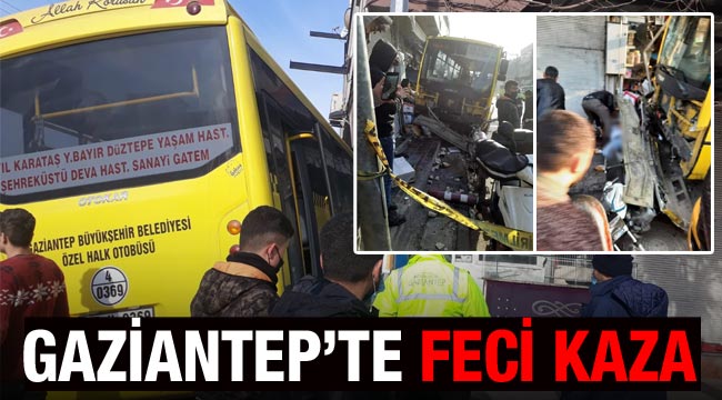 Halk otobüsü iş yerine daldı: 1 ölü, 1 yaralı