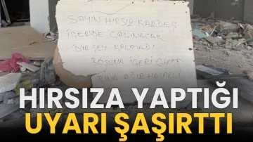 Hırsıza yaptığı uyarı şaşırttı