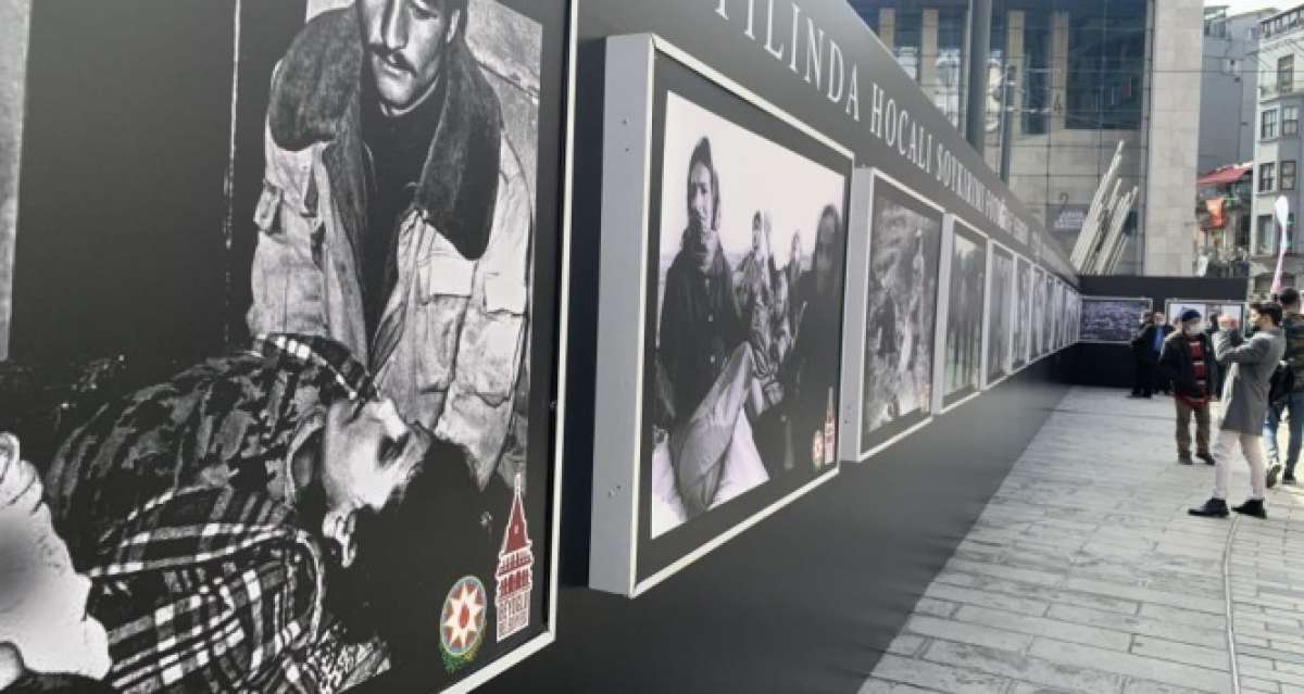 Hocalı katliamı 29. yılı resim sergisi İstiklal Caddesi'nde