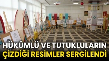 Hükümlü ve tutukluların çizdiği resimler sergilendi