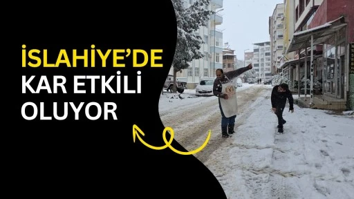 İslahiye&rsquo;de kar etkili oluyor
