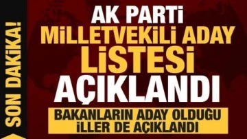 İşte AK Parti'nin milletvekili aday listesi! Bakanların aday olduğu iller açıklandı