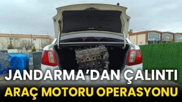 Jandarma’dan çalıntı araç motoru operasyonu