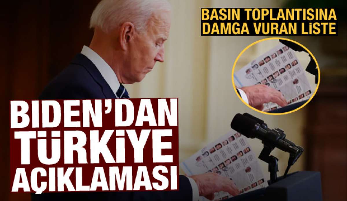 Joe Biden'dan Türkiye açıklaması! Basın toplantısına damga vuran liste