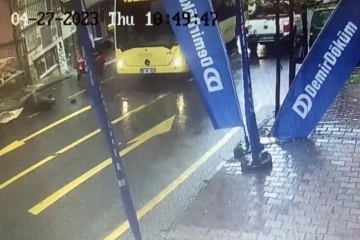 Kağıthane'de forklift kazası kamerada
