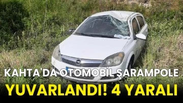 Kahta'da otomobil şarampole yuvarlandı! 4 yaralı