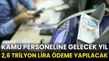 Kamu personeline gelecek yıl 2,6 trilyon lira ödeme yapılacak