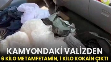 Kamyondaki valizden 6 kilo metamfetamin, 1 kilo kokain çıktı!