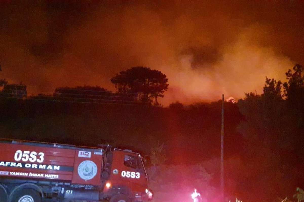 Karacasu'da yangın yön değiştirdi, bazı evler tahliye edildi