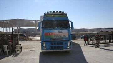 Kardeş ülke Azerbaycan'dan gelen yardım malzemeleri depremden etkilenen Şanlıurfa'ya ulaşt