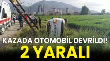 Kazada otomobil devrildi! 2 yaralı