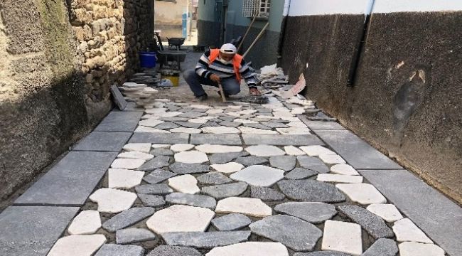 Kilis'in tarihi dar sokakları estetik taşlarla döşeniyor