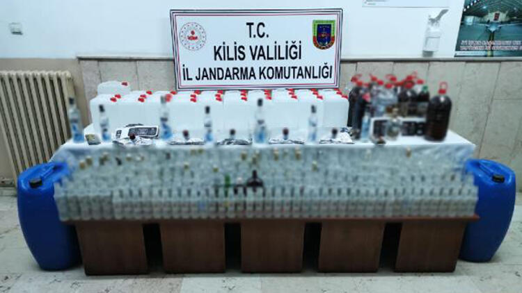 Kilis'te 220 litre sahte içki ele geçirildi