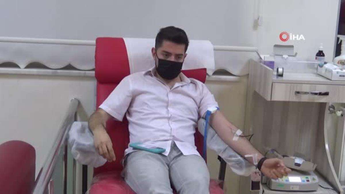 Kilis'te iftardan sonra kan bağışı