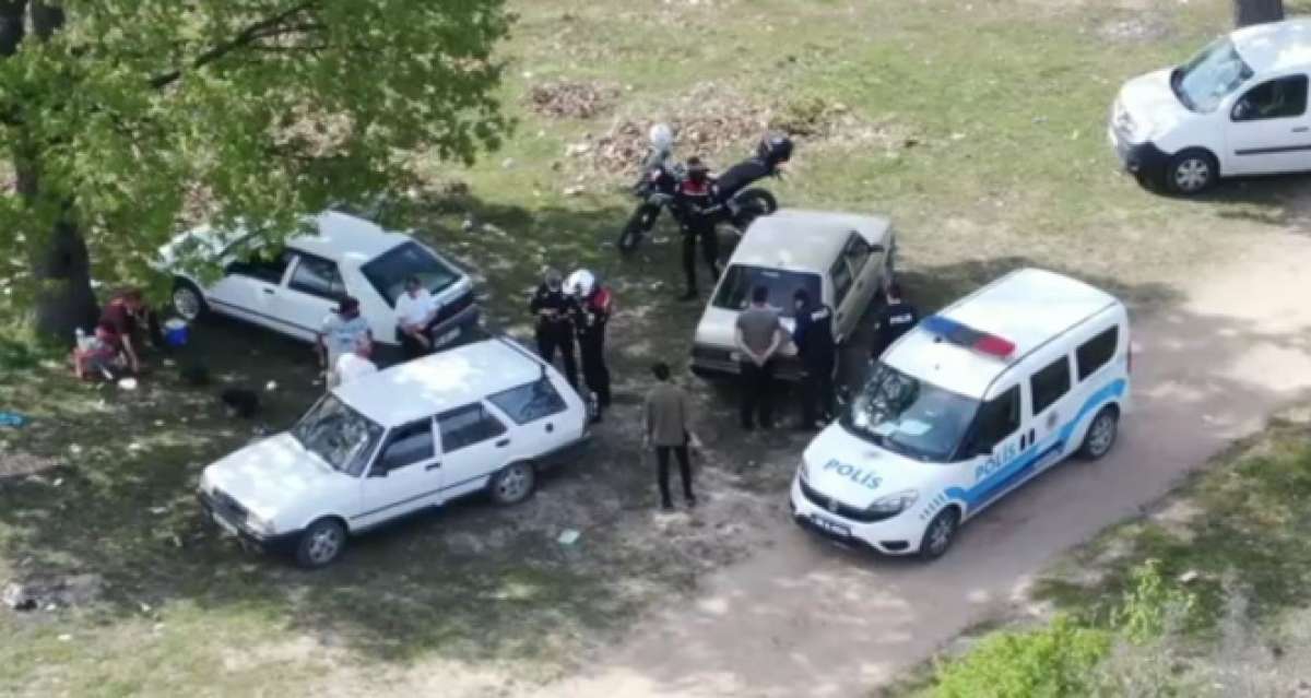 Kırklareli'de kapanmayı delip piknik yapanlar drone ile tespit edildi