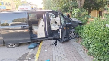Kocaeli'de freni boşalan minibüs ağaca çarptı: 5 turist ve sürücü yaralandı
