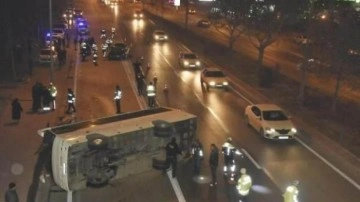 Konya'da otomobil ile işçi servisi çarpıştı: 10 yaralı