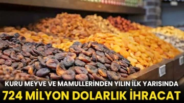 Kuru meyve ve mamullerinden yılın ilk yarısında 724 milyon dolarlık ihracat