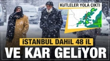 Kütleler yola çıktı! Kar yağışı geldi...İstanbul dahil 48 ilde alarm durumu