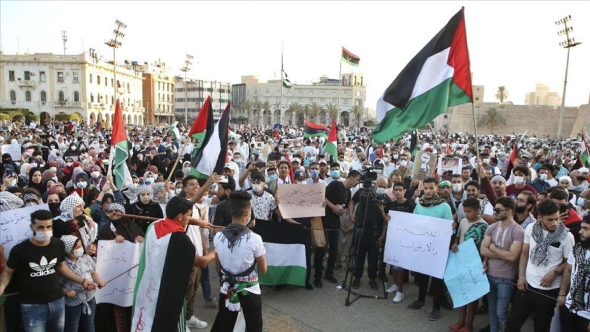 Libya'da Filistin ile dayanışma gösterisi düzenlendi