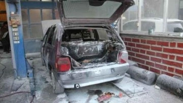 LPG&rsquo;li otomobil tamiratı sırasında korkunç patlama! Patron ve yanındakiler yaralandı