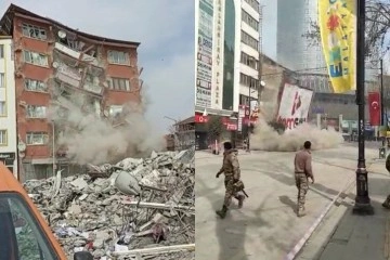 Malatya&rsquo;da meydana gelen depremde binaların yıkılma anı cep telefonuna yansıdı