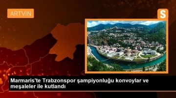 Marmaris'te Trabzonspor şampiyonluğu konvoylar ve meşaleler ile kutlandı