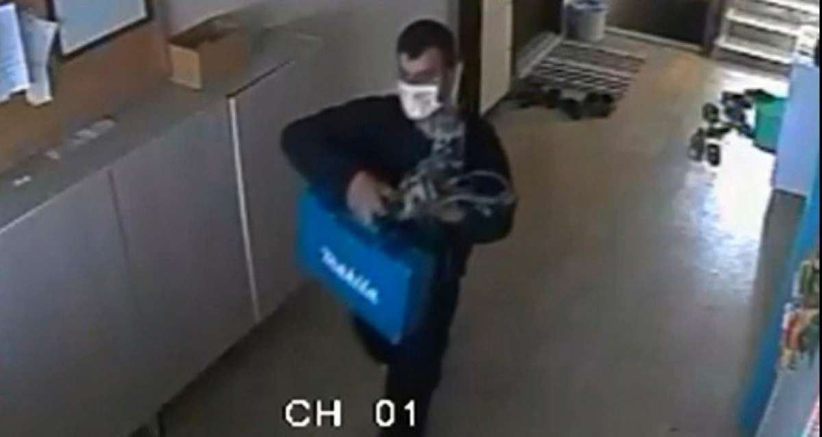 Matkap hırsızı önce kameraya sonra polise yakalandı