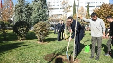 "Milli Ağaçlandırma Günü" kapsamında Dışişleri Bakanlığı bahçesine 44 fidan dikildi