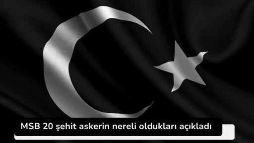 MSB 20 şehit askerin nereli oldukları açıkladı